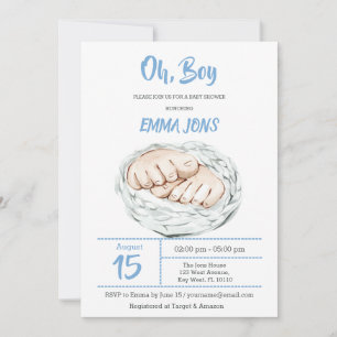 Invitation au Baby shower des garçons