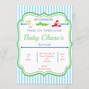 Invitation au Baby shower des garçons de Louisiane