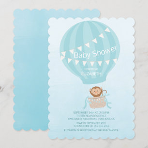 Invitation au Baby shower des garçons de singe de