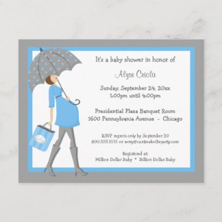 Invitation Au Baby shower Des Magasins Bleus Et Gr