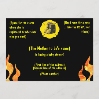Invitation au Baby shower des pompiers