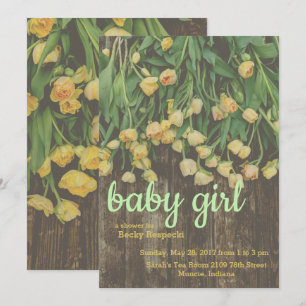 Invitation au Baby shower des tulipes de printemps