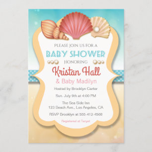 Invitation au Baby shower d'été Beach Shell