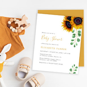 Invitation au baby shower d'eucalyptus de tourneso