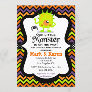 Invitation au Baby shower d'Halloween de Little Mo