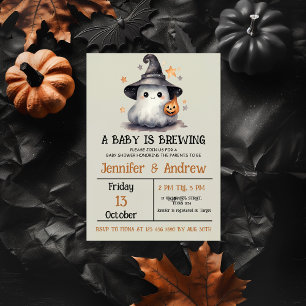 Invitation au Baby shower d'Halloween neutre