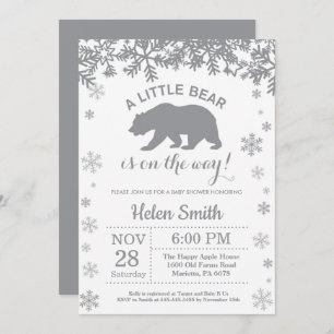 Invitation au Baby shower d'hiver de l'ours polair