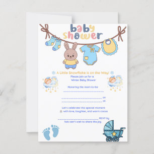 Invitation au Baby shower d'hiver de Snowflake
