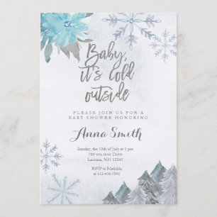 Invitation au Baby shower d'hiver de Snowflakes