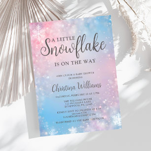 Invitation au Baby shower d'hiver Little Snowflake