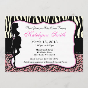 Invitation au Baby shower d'impression Leopard et