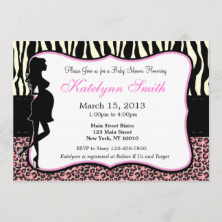 Invitation au Baby shower d'impression Leopard et