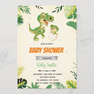 Invitation au baby shower d'oeufs de dinosaur