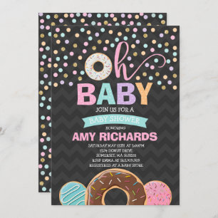 Invitation au Baby shower Donut Ne Sprinkle Douche