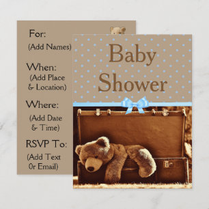 Invitation au Baby shower d'ours en peluche Brown