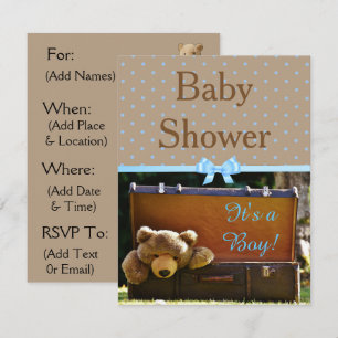 Invitation au Baby shower d'ours en peluche Brown 