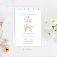 Invitation au Baby shower d'ours pour révélation d