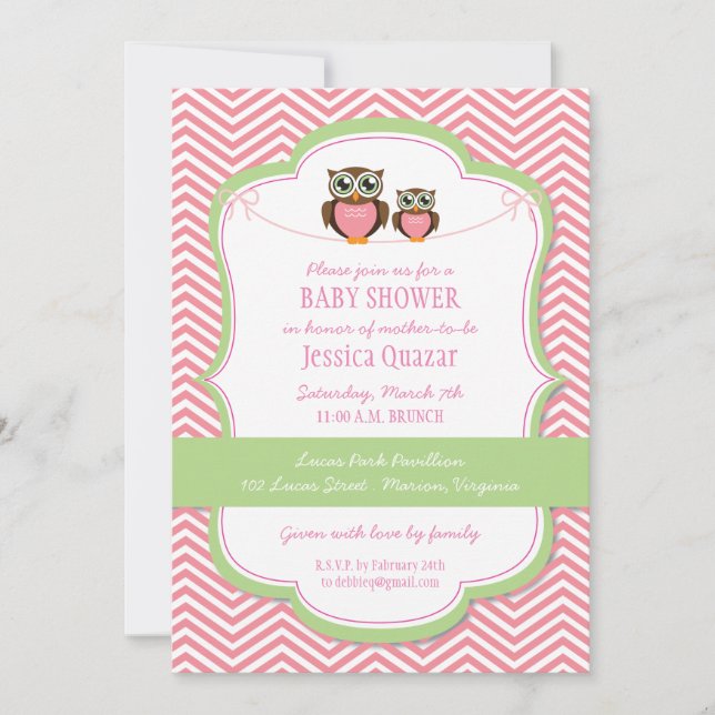 Invitation au Baby shower d'Owl (Devant)