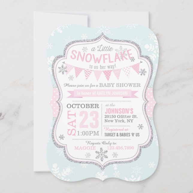 Invitation au Baby shower d'Parties scintillant de (Devant)
