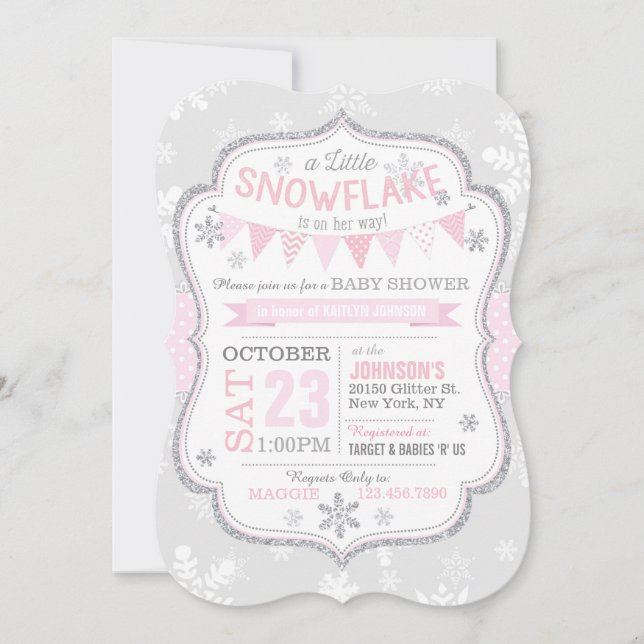 Invitation au Baby shower d'Parties scintillant de (Devant)