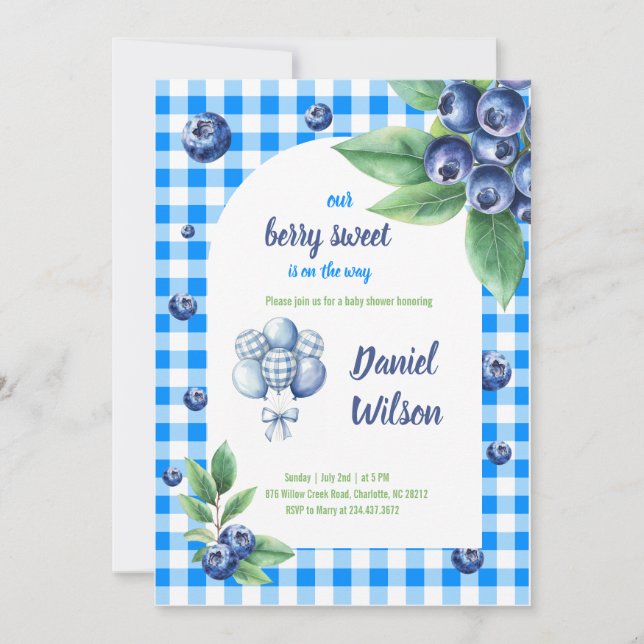 Invitation au Baby shower du bleuet (Devant)