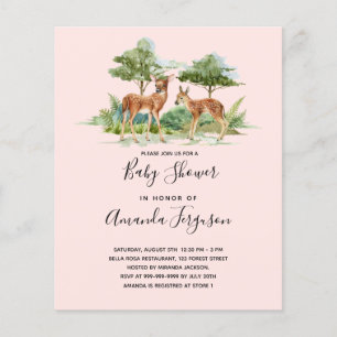Invitation au baby shower du budget des cerfs d'an