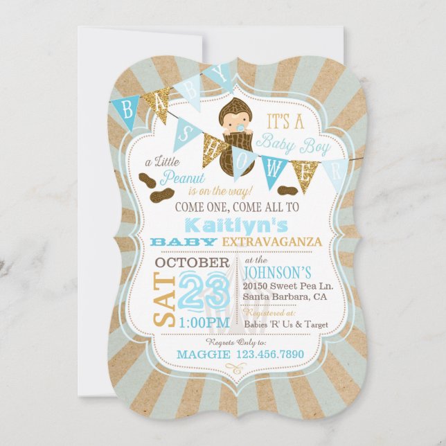 Invitation au Baby shower du Carnaval de Little Pe (Devant)