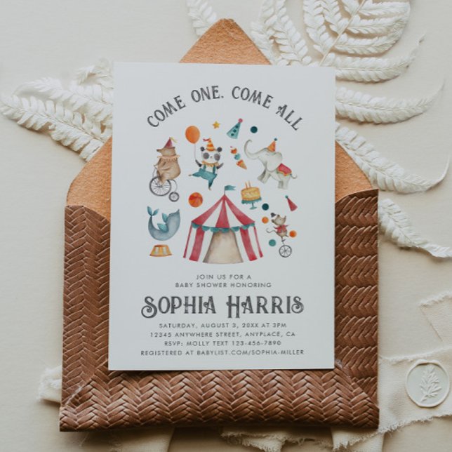 Invitation au Baby shower du Carnaval | Douche cir (Créateur téléchargé)