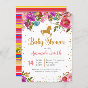 Invitation au Baby shower du Carousel Horse