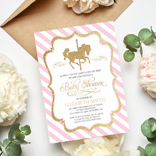 Invitation au Baby shower du carrousel
