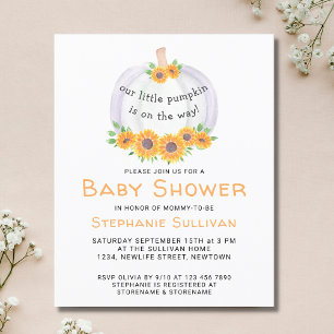 Invitation au Baby shower du Citrouille budgétaire