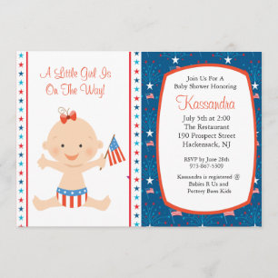 Invitation au Baby shower du drapeau patriotique b
