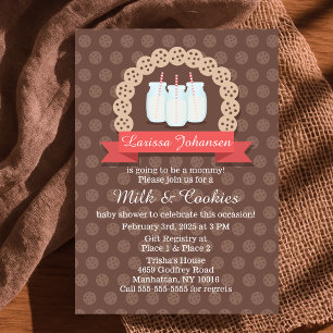 Invitation au Baby shower du lait et des biscuits