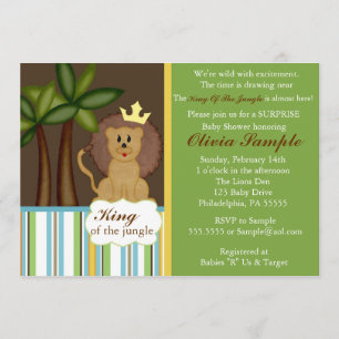 Invitation au Baby shower du roi de la jungle