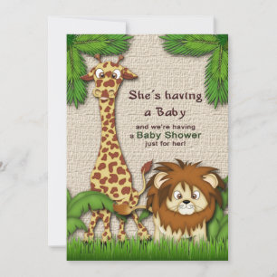 Invitation au Baby shower du Royaume animal