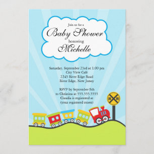 Invitation au Baby shower du train Cute Choo Choo