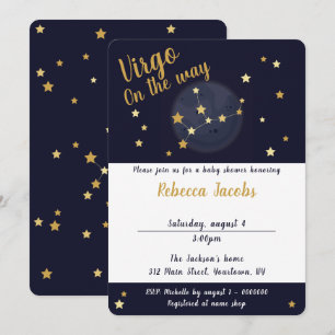 Invitation au Baby shower du zodiaque de Virgo