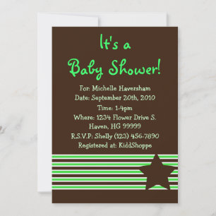 Invitation au Baby shower écologique et Brown naut