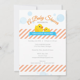 Invitation au Baby shower en caoutchouc