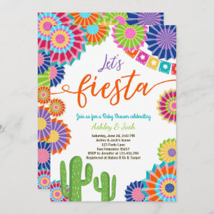 Invitation au Baby shower Fiesta des cactus mexica