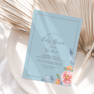 Invitation au Baby shower floral en première flora