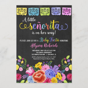 Invitation au baby shower Floral Fiesta