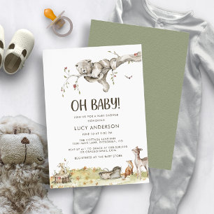 Invitation au Baby shower forestier