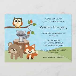 Invitation au Baby shower forestier