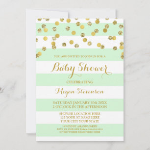 Invitation au Baby shower Gold Confetti de Mint St