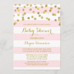 Invitation au Baby shower Gold Confetti de Pink St