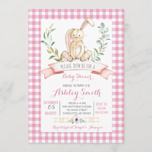 invitation au baby shower lapin
