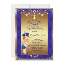 Invitation au Baby shower Little Blond Prince, Nav