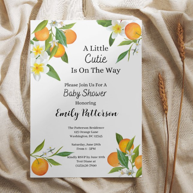 Invitation au Baby shower Little Cutie (Créateur téléchargé)