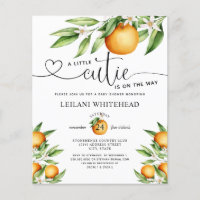 Invitation au Baby shower Little Cutie Budget